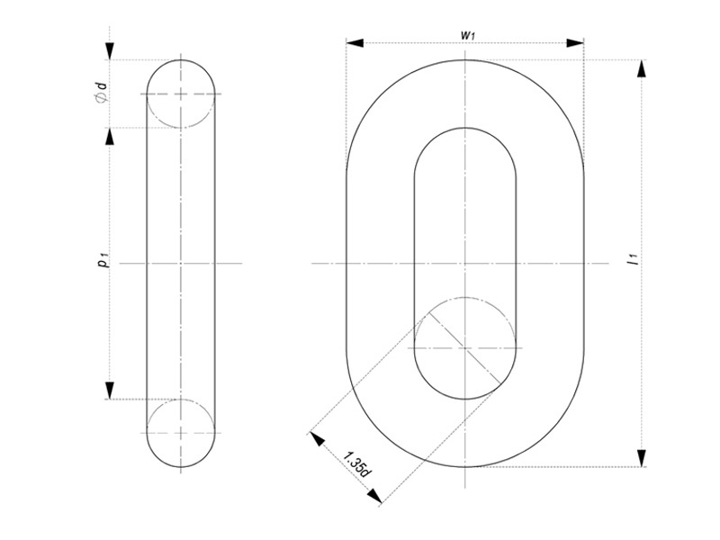 STDR-0012-Common Studless Link - Product Drawing