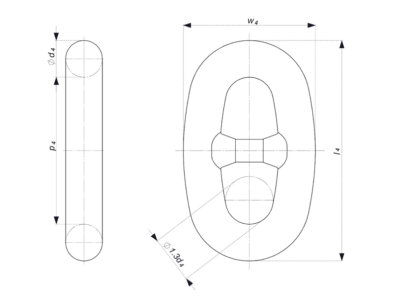 STDR-0021 - Enlarged Stud Link - Product Drawing