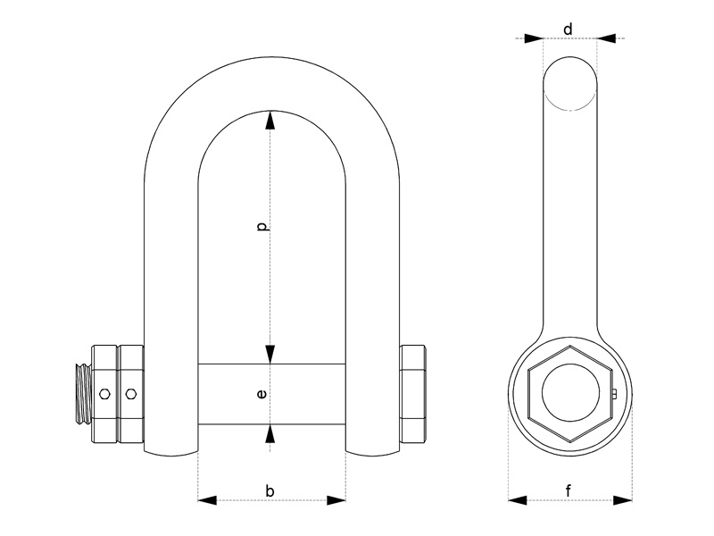 STD-3030 HD Rope Shackle - Product Drawing